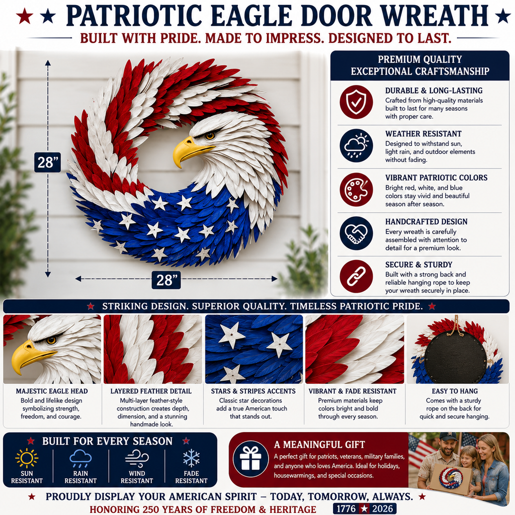 Patriotic Eagle Door Wreath.