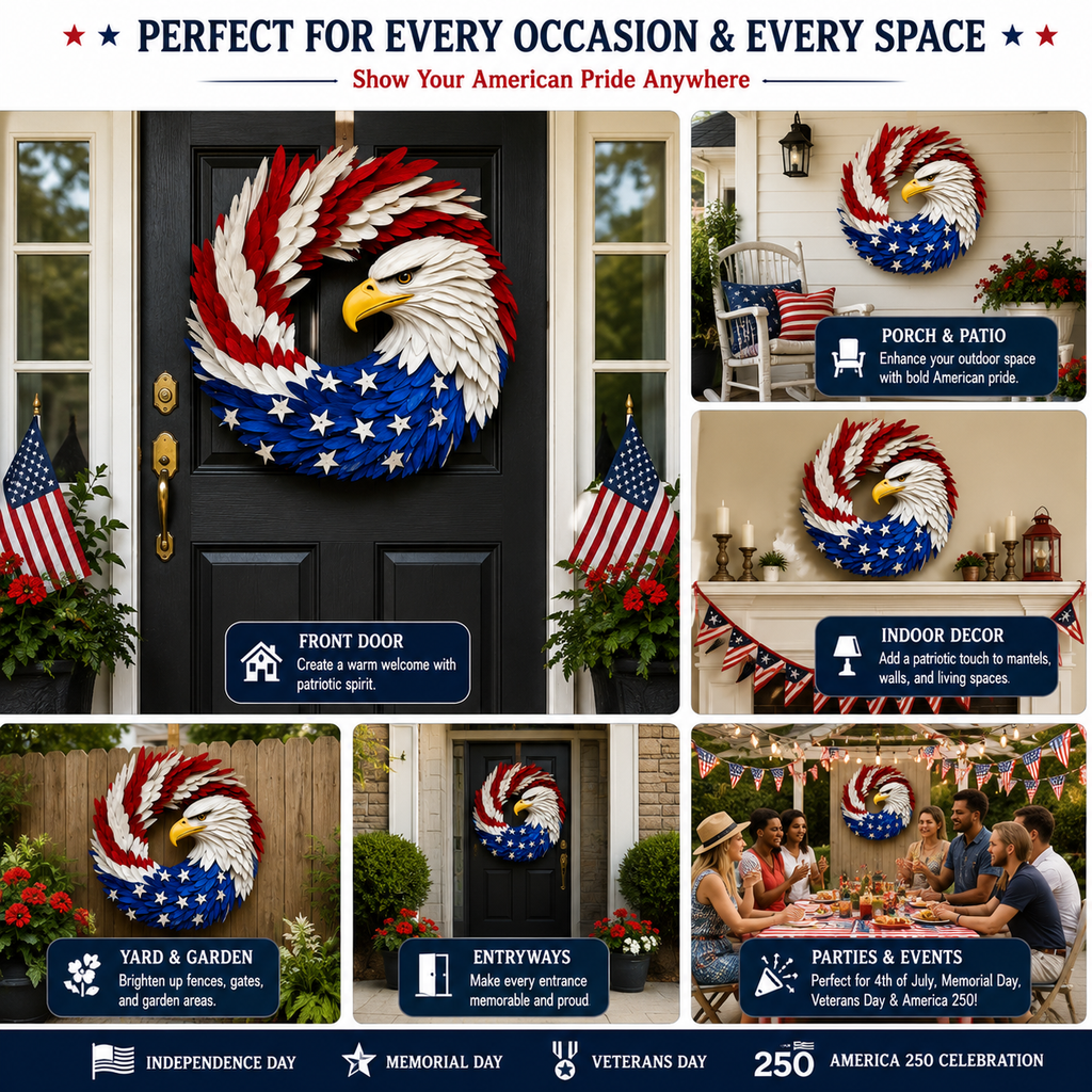 Patriotic Eagle Door Wreath.