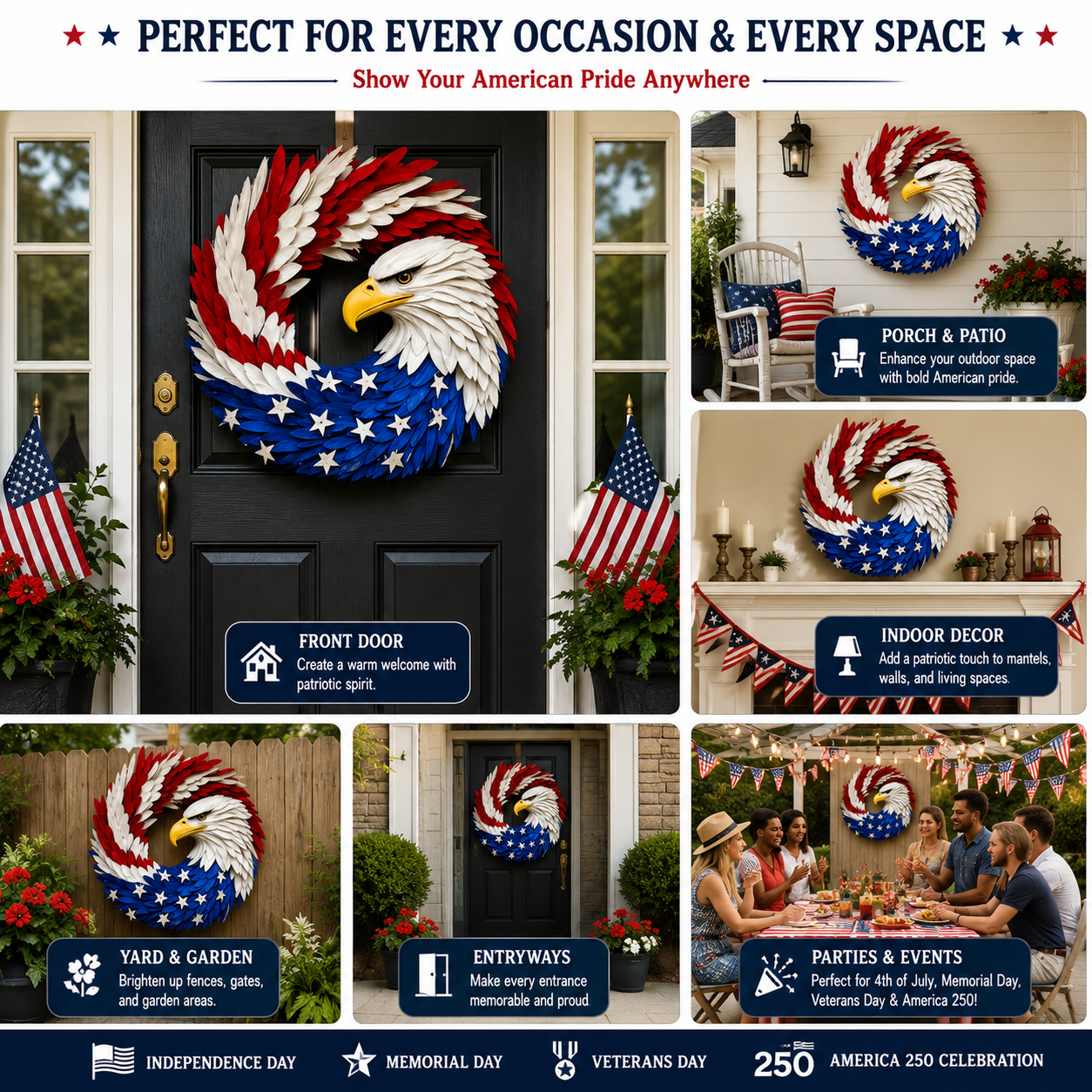 Patriotic Eagle Door Wreath.