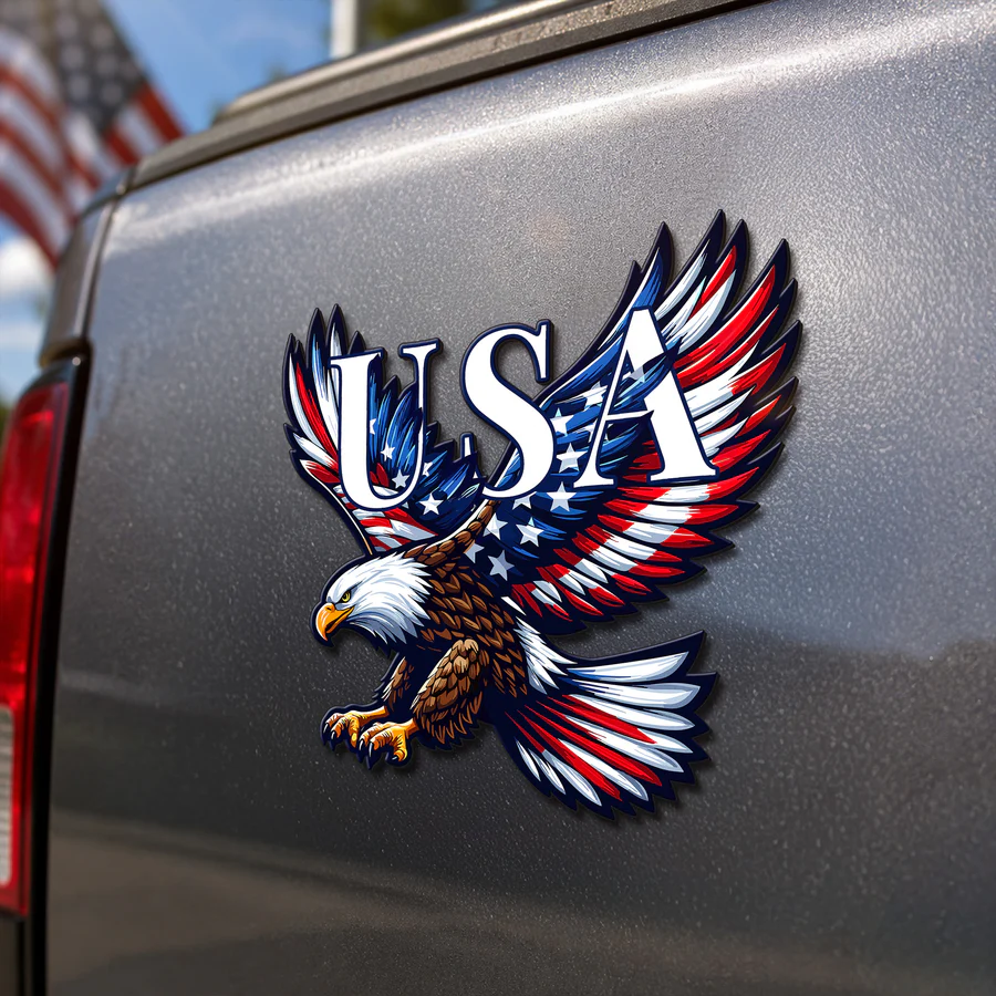 Eagle Patriotic Car Magnt