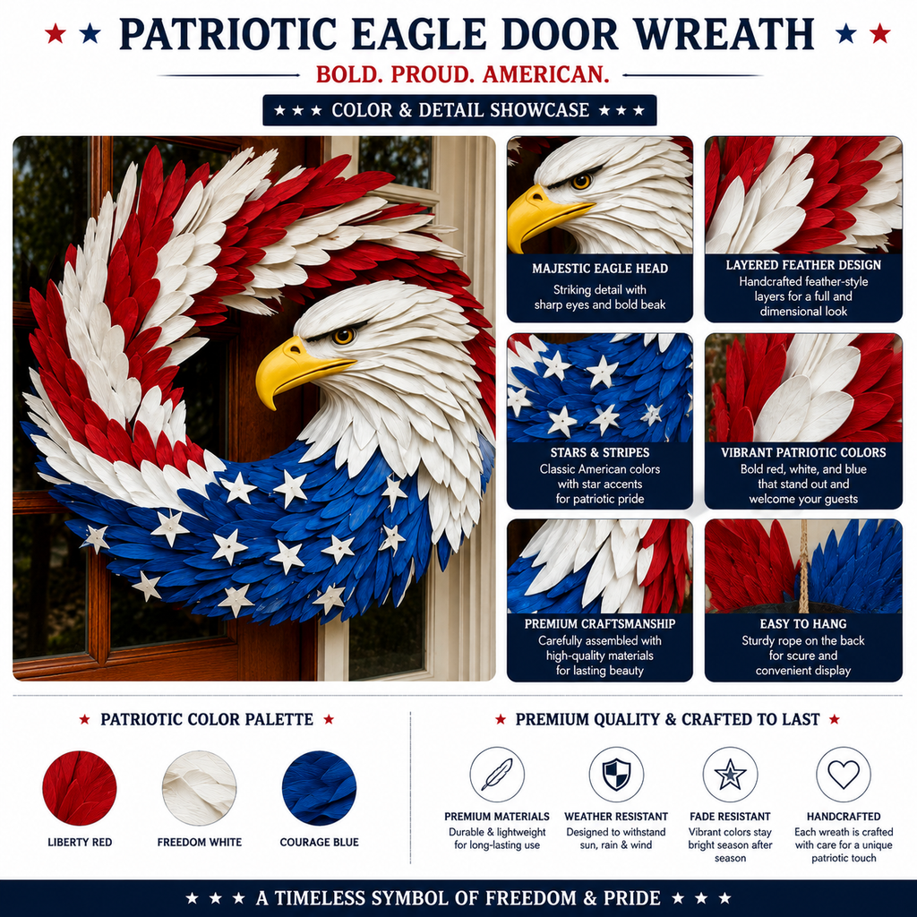 Patriotic Eagle Door Wreath.