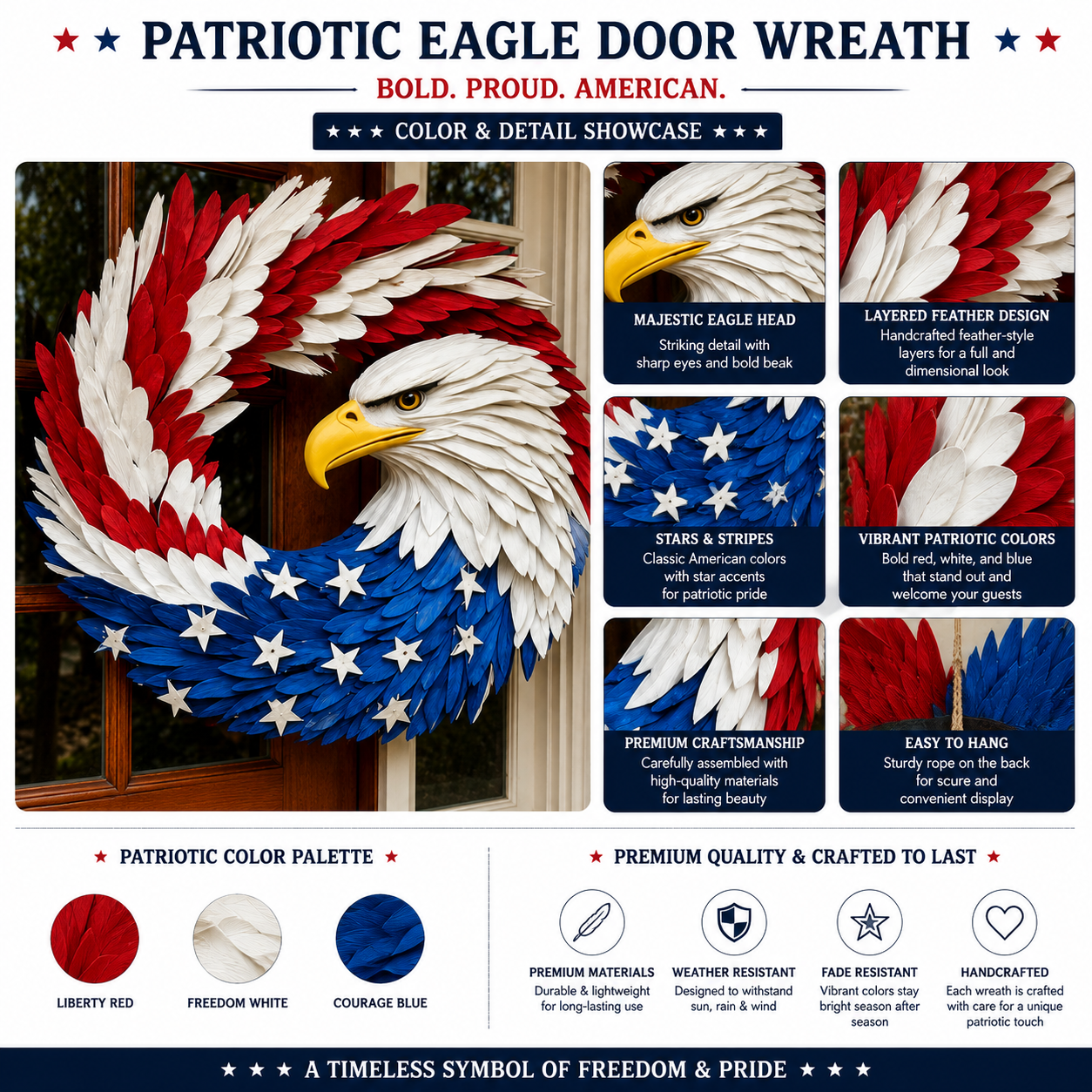 Patriotic Eagle Door Wreath.