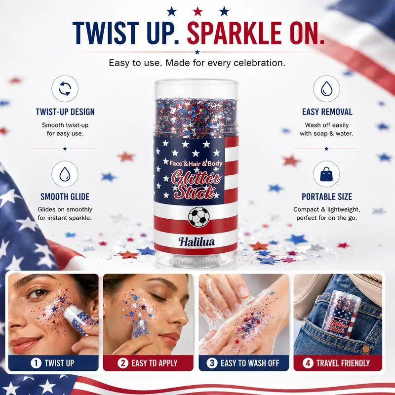 Apply glitter stick
