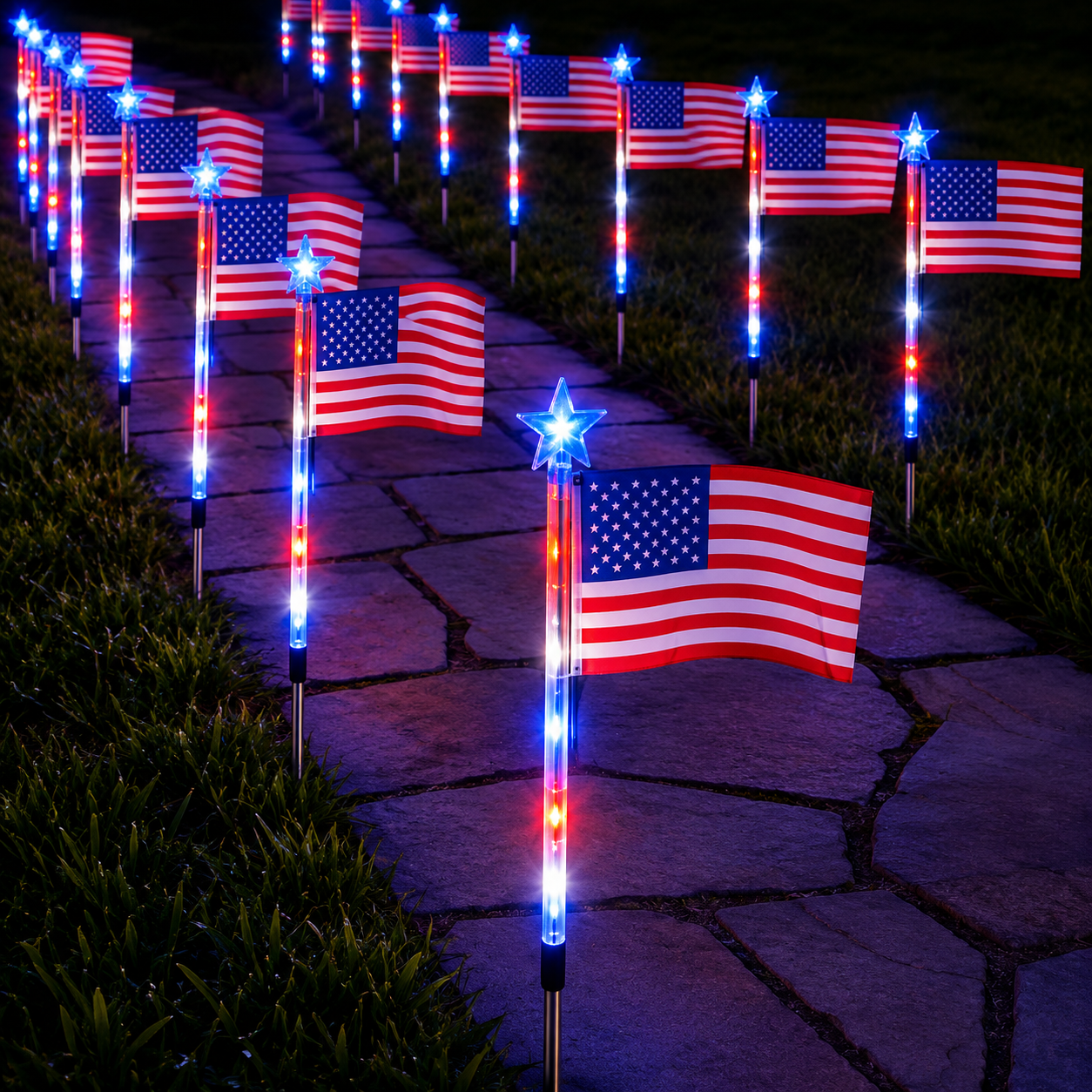Flag Pathway Lights – Red